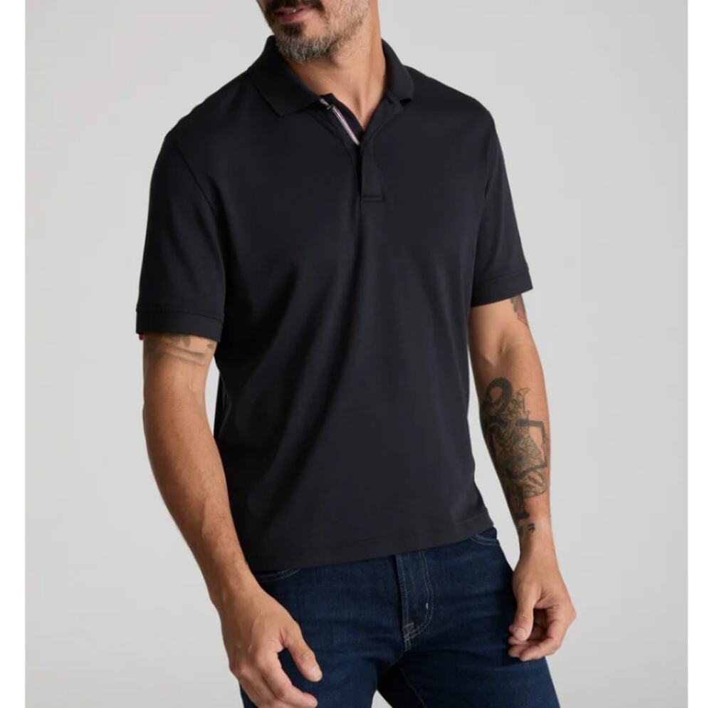 Untuckit Black Wrinkle-Free Damaschino Short Sleeve Polo Size XXL Reg